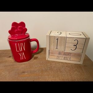 New Rae Dunn luv ya mug with topper
